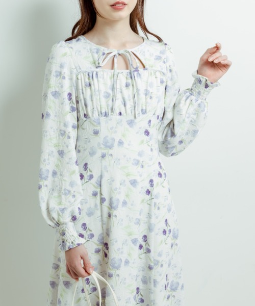 OLIVE des OLIVE（オリーブデオリーブ）の「【WEB限定カラー有】デコルテ開きフレアワンピース　1031090050（ワンピース・レディース・ホワイト系その他/ピンク/オフホワイト/ブラック/サックスブルー・FREE）」の15枚目の写真