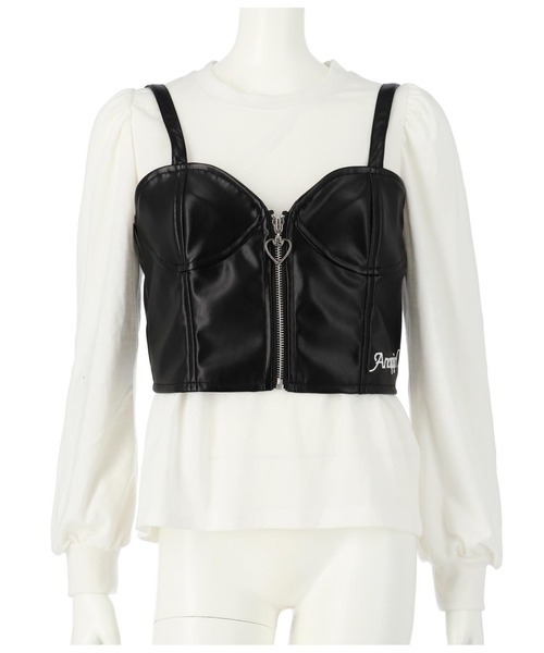 ANAP GiRL（アナップガール）の「フェイクレザービスチェ×パフスリ