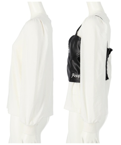 ANAP GiRL（アナップガール）の「フェイクレザービスチェ×パフスリ