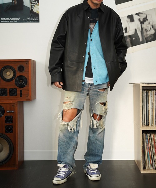 bukht（ブフト）の「【bukht ブフト】LEATHER SHIRTS　レザーシャツ（シャツ/ブラウス・メンズ・ブラック・3/2）」の2枚目の写真