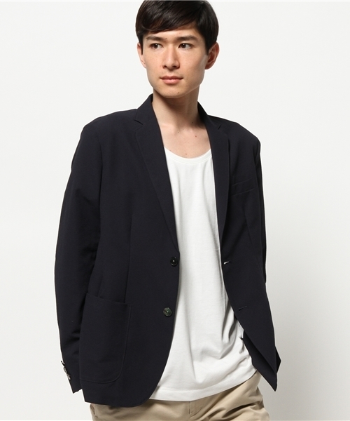 EDIFICE（エディフィス）の「◇ポリエステル サッカー 2Bジャケット（その他アウター・メンズ・ネイビー・48/50/44/46）」の5枚目の写真