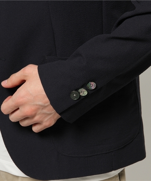 EDIFICE（エディフィス）の「◇ポリエステル サッカー 2Bジャケット（その他アウター・メンズ・ネイビー・48/50/44/46）」の8枚目の写真