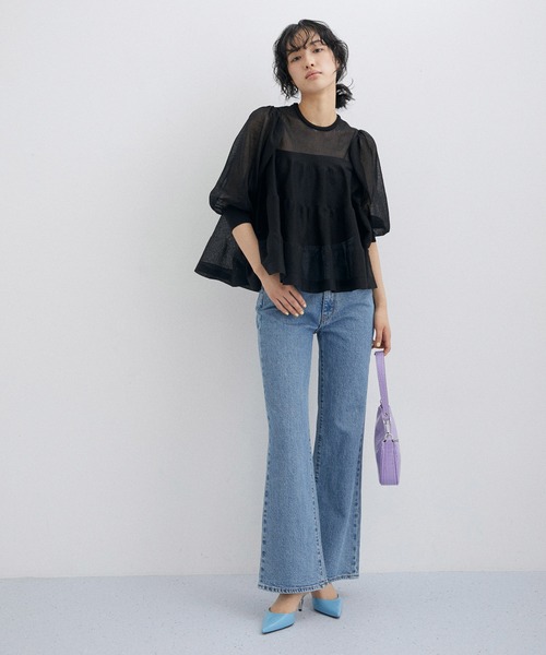 ROLLA'S（ローラス）の「【ROLLA'S】 EASTCOAST FLARE ANKLE（デニムパンツ・レディース・ブルー・27/26/25）」の2枚目の写真