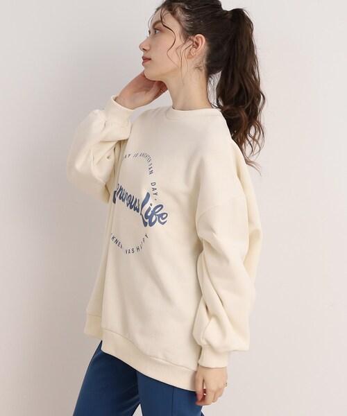 Cutie Blonde(キューティーブロンド)の「◆ロゴスウェット(スウェット・レディース・ホワイト系3/チャコール/ライトパープル/ネイビー系・00)」の5枚目の写真