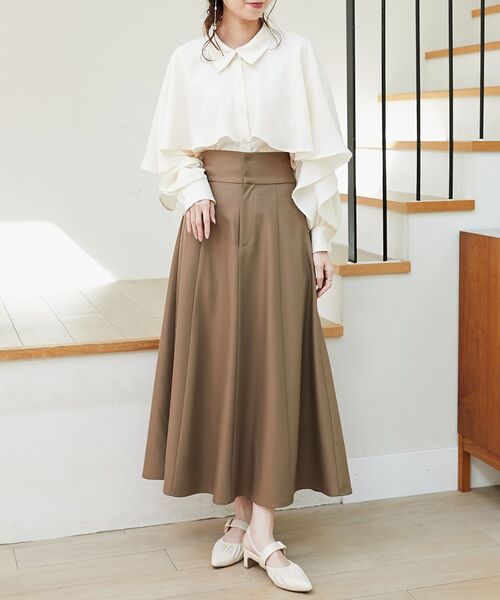 MAJESTIC LEGON（マジェスティックレゴン）の「肩あきケープブラウス（シャツ/ブラウス・レディース・アイボリー/ピンク/ライトグレー/ブラック・MEDIUM）」の13枚目の写真