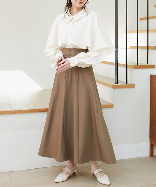 MAJESTIC LEGON（マジェスティックレゴン）の「肩あきケープブラウス（シャツ/ブラウス・レディース・アイボリー/ピンク/ライトグレー/ブラック・MEDIUM）」の14枚目の写真