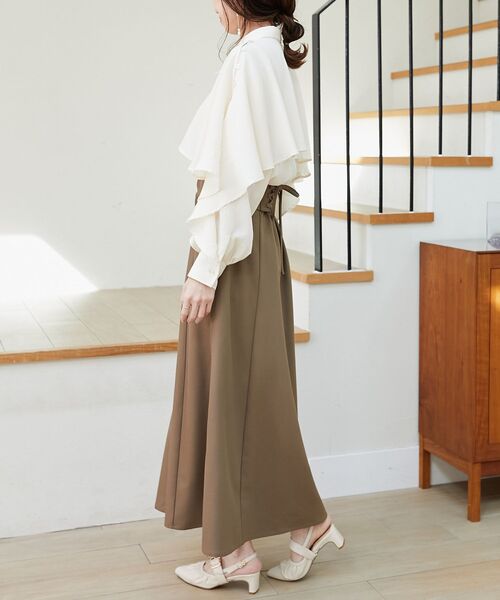 MAJESTIC LEGON（マジェスティックレゴン）の「肩あきケープブラウス（シャツ/ブラウス・レディース・アイボリー/ピンク/ライトグレー/ブラック・MEDIUM）」の15枚目の写真