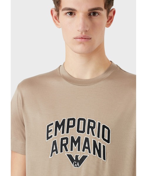 EMPORIO ARMANI（エンポリオアルマーニ）の「【エンポリオ アルマーニ】Tシャツ テンセル混紡ジャージー製 ボールドロゴ刺繍（Tシャツ/カットソー・メンズ・ブラック/ホワイト系その他/ダークベージュ・LARGE/MEDIUM/X-LARGE/XX-LARGE/SMALL）」の15枚目の写真