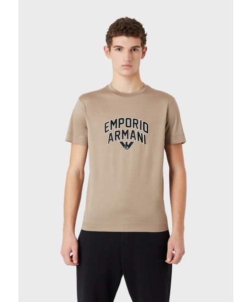 EMPORIO ARMANI（エンポリオアルマーニ）の「【エンポリオ アルマーニ】Tシャツ テンセル混紡ジャージー製 ボールドロゴ刺繍（Tシャツ/カットソー・メンズ・ブラック/ホワイト系その他/ダークベージュ・LARGE/MEDIUM/X-LARGE/XX-LARGE/SMALL）」の14枚目の写真