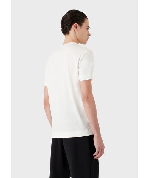 EMPORIO ARMANI（エンポリオアルマーニ）の「【エンポリオ アルマーニ】Tシャツ テンセル混紡ジャージー製 ボールドロゴ刺繍（Tシャツ/カットソー・メンズ・ブラック/ホワイト系その他/ダークベージュ・LARGE/MEDIUM/X-LARGE/XX-LARGE/SMALL）」の9枚目の写真