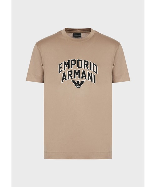 EMPORIO ARMANI（エンポリオアルマーニ）の「【エンポリオ アルマーニ】Tシャツ テンセル混紡ジャージー製 ボールドロゴ刺繍（Tシャツ/カットソー・メンズ・ブラック/ホワイト系その他/ダークベージュ・LARGE/MEDIUM/X-LARGE/XX-LARGE/SMALL）」の7枚目の写真
