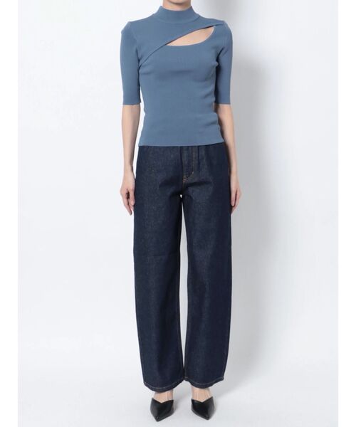 MURUA(ムルーア)の「変形ネックハーフニット(ニット/セーター・レディース・アイボリー/ブラック/ブルー・FREE)」の22枚目の写真