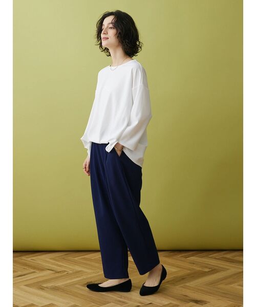 CRAFT STANDARD BOUTIQUE（クラフトスタンダードブティック）の「8分袖丈ウエストタックオールインワン（ワンピース・レディース・ネイビー/ブラック・M/L）」の18枚目の写真