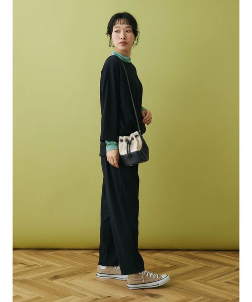 CRAFT STANDARD BOUTIQUE（クラフトスタンダードブティック）の「8分袖丈ウエストタックオールインワン（ワンピース・レディース・ネイビー/ブラック・M/L）」の22枚目の写真