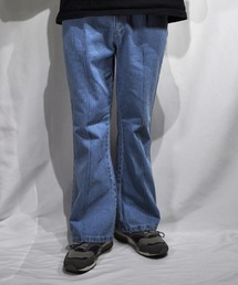 おしゃれスタ（オシャレスタ）の「12オンス デニムセミフレアパンツ【IR】 オーバーサイズ メンズ レディース（デニムパンツ）」