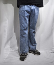 おしゃれスタ（オシャレスタ）の「12オンス デニムセミフレアパンツ【IR】 オーバーサイズ メンズ レディース（デニムパンツ）」