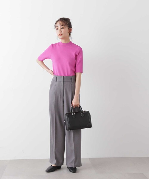 N.（N. Natural Beauty Basic）（エヌエヌナチュラルビューティーベーシック）の「ステッチボストンバッグ（トートバッグ・レディース・ベージュ/ブラック・ﾌﾘ-）」の12枚目の写真