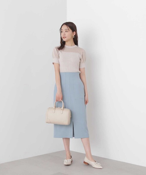 N.（N. Natural Beauty Basic）（エヌエヌナチュラルビューティーベーシック）の「ステッチボストンバッグ（トートバッグ・レディース・ベージュ/ブラック・ﾌﾘ-）」の18枚目の写真