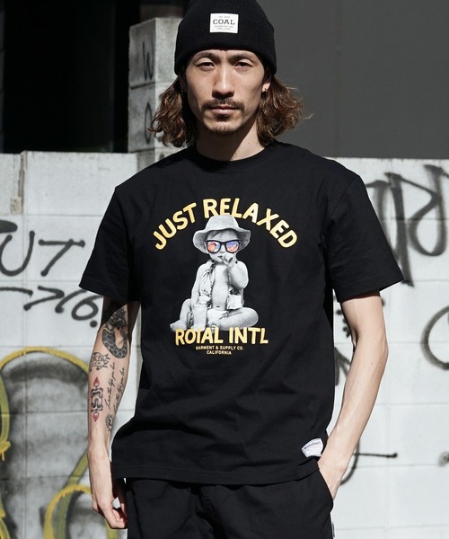 roial(ロイアル)の「DESIGN TEE/ROIAL(ロイアル)半袖Tシャツ(Tシャツ/カットソー・メンズ・ホワイト/ブラック×イエロー/ベージュ/グレー系その他/グリーン・MEDIUM/LARGE/X-LARGE/SMALL)」の3枚目の写真