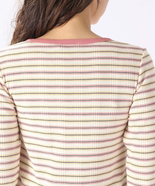 niko and...（ニコアンド）の「マルチボーダーリブロングスリーブプルオーバー（Tシャツ/カットソー・レディース・チャコール/ブルー/イエロー/オレンジ・LARGE/MEDIUM）」の13枚目の写真