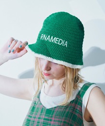 E4906 カギ針ボーダーハット