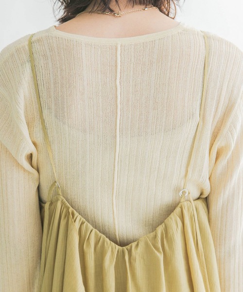KBF(ケイビーエフ)の「レイヤードキャミワンピース(ワンピース・レディース・ライトカーキ/ブラック/アイボリー・ONE)」の16枚目の写真