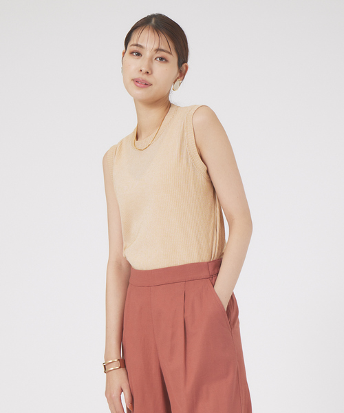 qualite（カリテ）の「ツィストテレコノースリーブ（Tシャツ/カットソー・レディース・オフホワイト/グリーン/ライトグレー/オレンジ・フリー）」の18枚目の写真