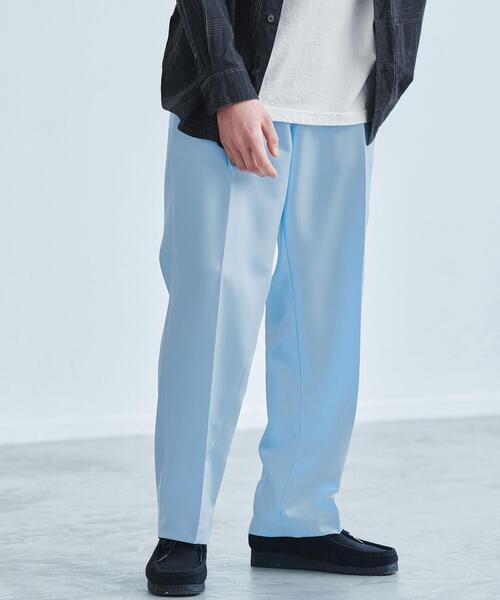 green label relaxing(グリーンレーベルリラクシング)の「ポリエステルツイル 1プリーツ カラーパンツ(その他パンツ・メンズ・ライトブルー/ライトグレー/オレンジ・S/L/M)」の1枚目の写真