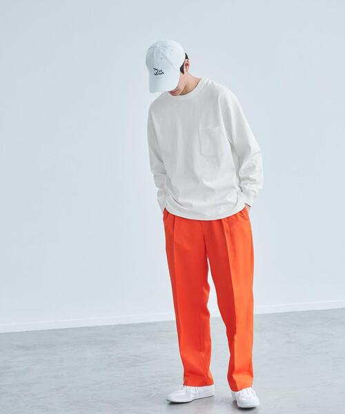 green label relaxing(グリーンレーベルリラクシング)の「ポリエステルツイル 1プリーツ カラーパンツ(その他パンツ・メンズ・ライトブルー/ライトグレー/オレンジ・S/L/M)」の4枚目の写真