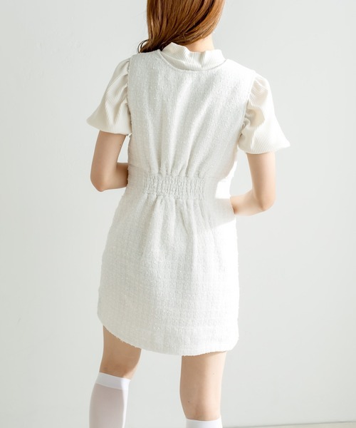 OLIVE des OLIVE（オリーブデオリーブ）の「【WEB限定カラー有】Vネックジャンスカ（ジャンパースカート・レディース・サックスブルー/ブラック/ホワイト/オフホワイト・FREE）」の15枚目の写真