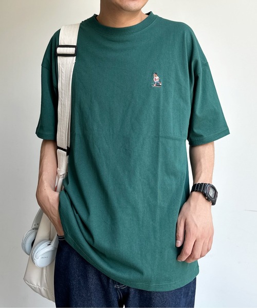 CPCM（シーピーシーエム）の「胸1ポイントヒゲサガラ刺繍T（Tシャツ/カットソー・レディース・グリーン/グレイッシュベージュ/ホワイト/ブラック/ベージュ/グリーン系その他/ホワイト系その他2/ホワイト系その他・LARGE/MEDIUM）」の8枚目の写真