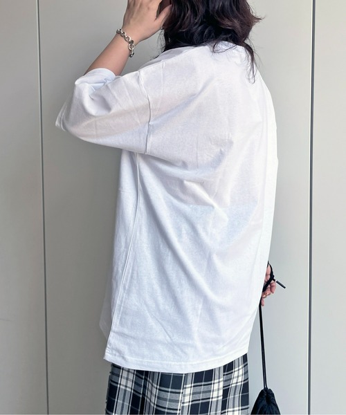 CPCM（シーピーシーエム）の「胸1ポイントヒゲサガラ刺繍T（Tシャツ/カットソー・レディース・グリーン/グレイッシュベージュ/ホワイト/ブラック/ベージュ/グリーン系その他/ホワイト系その他2/ホワイト系その他・LARGE/MEDIUM）」の13枚目の写真