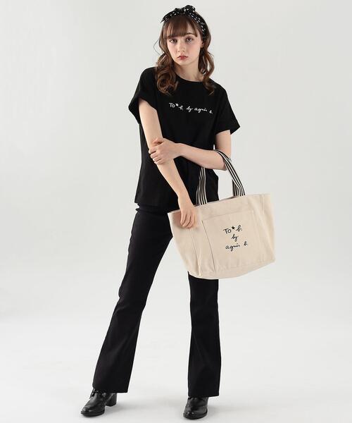 To b. by agnes b.(トゥービーバイアニエスベー)の「WT13 TS マカロンロゴTシャツ(Tシャツ/カットソー・レディース・ブラック・40/38)」の3枚目の写真