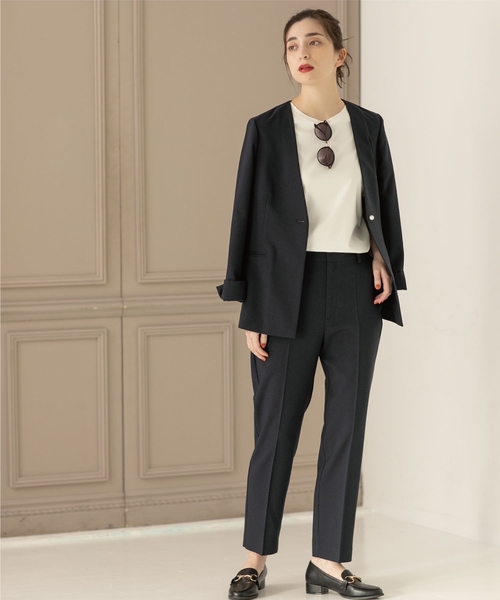 OPAQUE.CLIP（オペークドットクリップ）の「◆シルク調スーピマコットン ベーシックTシャツ【洗濯機洗い可】（Tシャツ/カットソー・レディース・サンドベージュ/ブラウン系その他5/ホワイト系/ブラック/ライトブルー・36/38/40/42）」の13枚目の写真