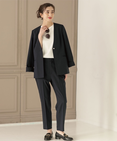 OPAQUE.CLIP（オペークドットクリップ）の「◆シルク調スーピマコットン ベーシックTシャツ【洗濯機洗い可】（Tシャツ/カットソー・レディース・サンドベージュ/ブラウン系その他5/ホワイト系/ブラック/ライトブルー・36/38/40/42）」の14枚目の写真