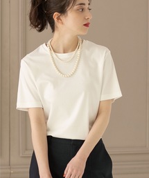 OPAQUE.CLIP | シルク調スーピマコットン ベーシックTシャツ【洗濯機洗い可】(Tシャツ/カットソー)