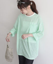 fredy emue | シアーボーダーロンT(Tシャツ/カットソー)