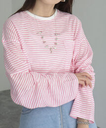 fredy emue | シアーボーダーロンT(Tシャツ/カットソー)