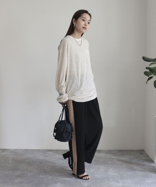 fredy emue（フレディエミュ）の「シアーボーダーロンT（Tシャツ/カットソー・レディース・グリーン系その他/ブルー系その他2/ピンク系その他/ブルー系その他/ホワイト系その他/グリーン系その他4/ピンク系その他4/ベージュ系その他/パープル系その他・38）」の19枚目の写真