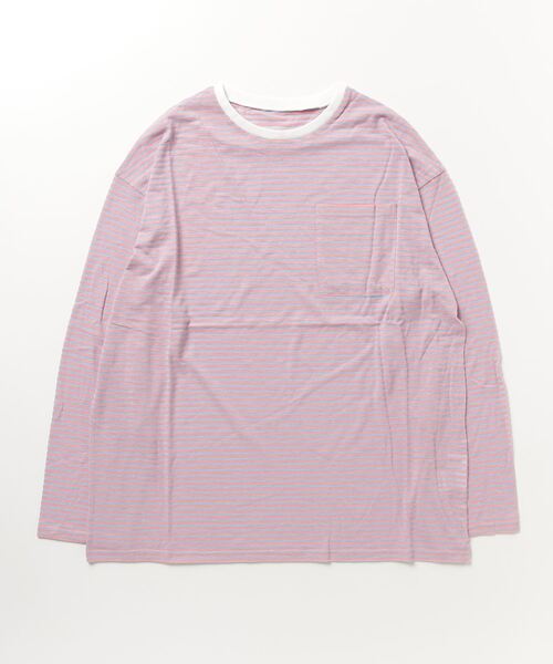 fredy emue（フレディエミュ）の「シアーボーダーロンT（Tシャツ/カットソー・レディース・グリーン系その他/ブルー系その他2/ピンク系その他/ブルー系その他/ホワイト系その他/グリーン系その他4/ピンク系その他4/ベージュ系その他/パープル系その他・38）」の12枚目の写真