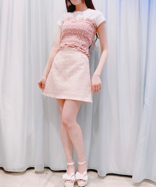 lilLilly（リルリリー）の「シャーリングベアトップス（その他トップス・レディース・ピンク/アイボリー/ブラック・FREE）」の6枚目の写真