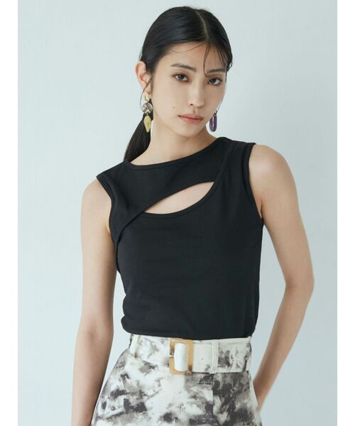 MURUA（ムルーア）の「パイピングラインタンク（タンクトップ・レディース・ブラック/カーキ・FREE）」の3枚目の写真