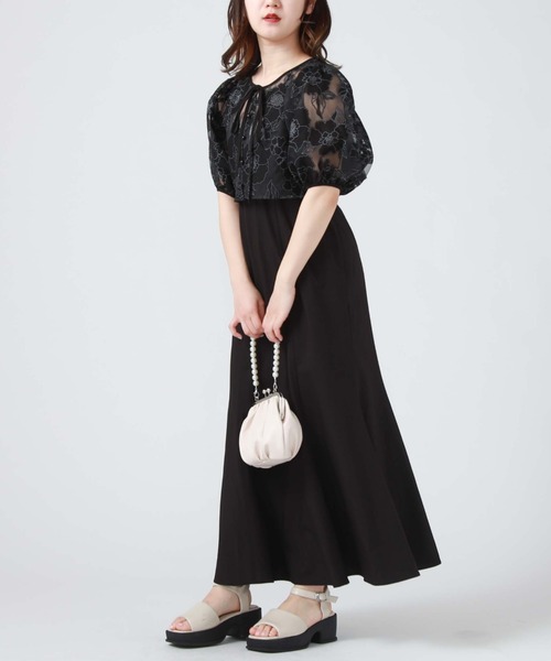 archives（アルシーヴ）の「パイピングシアーブラウス＋キャミワンピースｓｅｔ（ワンピース・レディース・ブラック/ベージュ/アイボリー・MEDIUM）」の21枚目の写真