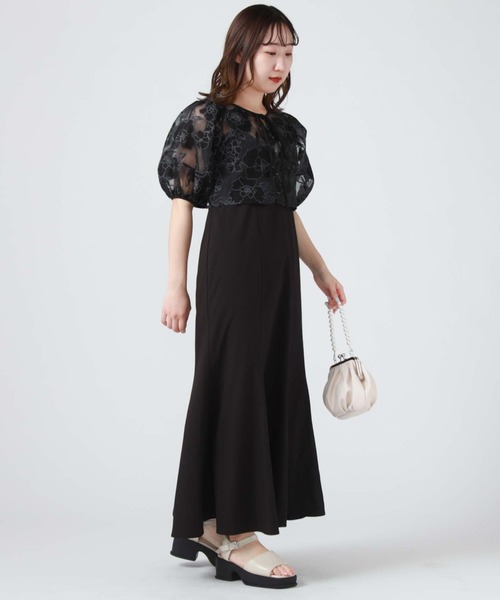 archives（アルシーヴ）の「パイピングシアーブラウス＋キャミワンピースｓｅｔ（ワンピース・レディース・ブラック/ベージュ/アイボリー・MEDIUM）」の8枚目の写真