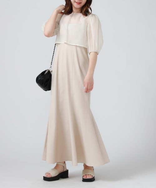 archives（アルシーヴ）の「パイピングシアーブラウス＋キャミワンピースｓｅｔ（ワンピース・レディース・ブラック/ベージュ/アイボリー・MEDIUM）」の12枚目の写真