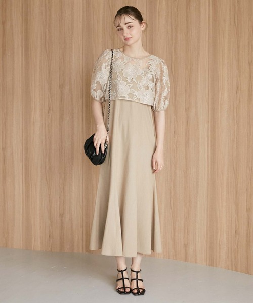 archives（アルシーヴ）の「パイピングシアーブラウス＋キャミワンピースｓｅｔ（ワンピース・レディース・ブラック/ベージュ/アイボリー・MEDIUM）」の19枚目の写真