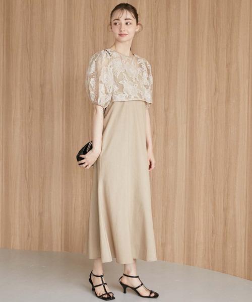 archives（アルシーヴ）の「パイピングシアーブラウス＋キャミワンピースｓｅｔ（ワンピース・レディース・ブラック/ベージュ/アイボリー・MEDIUM）」の11枚目の写真