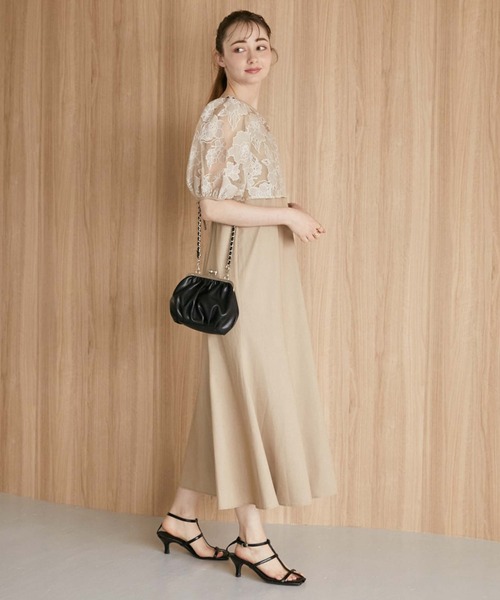 archives（アルシーヴ）の「パイピングシアーブラウス＋キャミワンピースｓｅｔ（ワンピース・レディース・ブラック/ベージュ/アイボリー・MEDIUM）」の15枚目の写真
