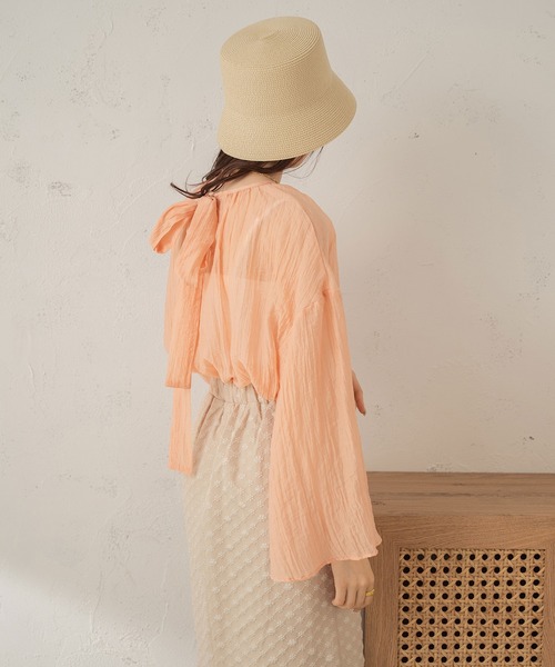 Ambre Neige(アンブルネージュ)の「【リボン取り外し可能】ボウタイシアーチュニックブラウス/【WEB/EC限定商品】(シャツ/ブラウス・レディース・アイボリー/ピンク/ダークブラウン・FREE)」の14枚目の写真