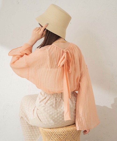 Ambre Neige(アンブルネージュ)の「【リボン取り外し可能】ボウタイシアーチュニックブラウス/【WEB/EC限定商品】(シャツ/ブラウス・レディース・アイボリー/ピンク/ダークブラウン・FREE)」の13枚目の写真